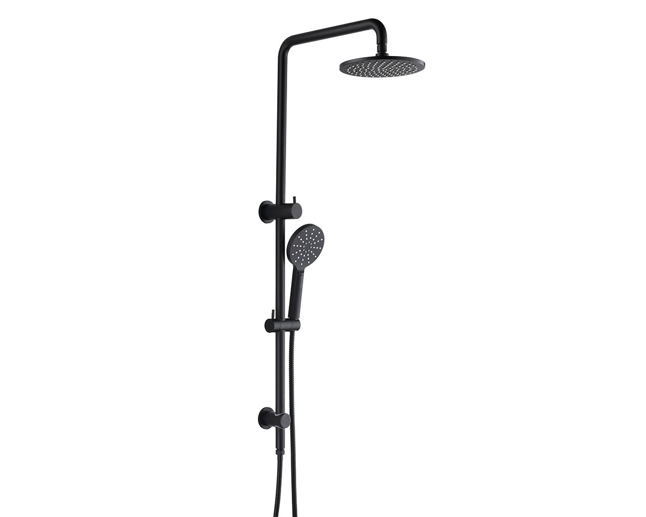 Rain Shower Rail Set Combo Matt Black C4509B