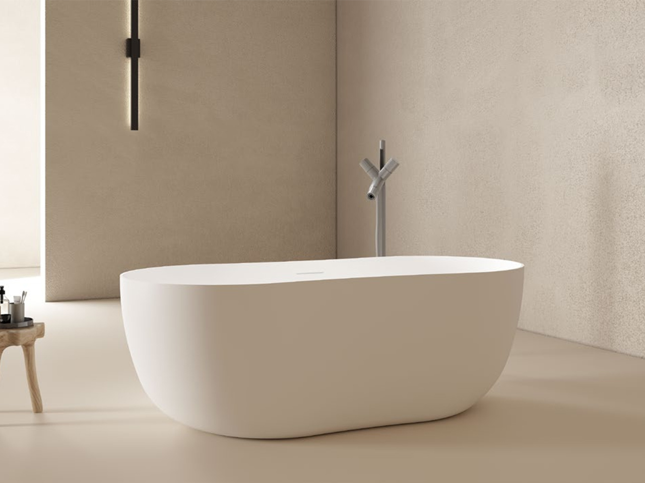 Ergonomic Solid Surface Bathtub for Maximum Comfort 8603