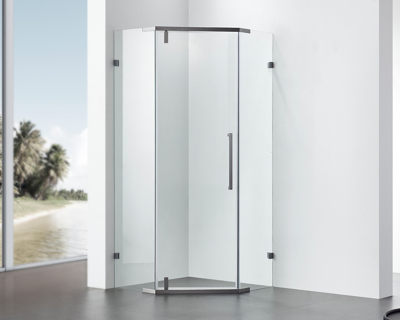 BESILI Pivot Shower Door &ndash; Ideal for Compact Bathrooms M12GM