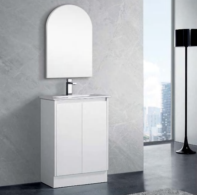 Free-standing white double door bathroom vanity  SIE-60