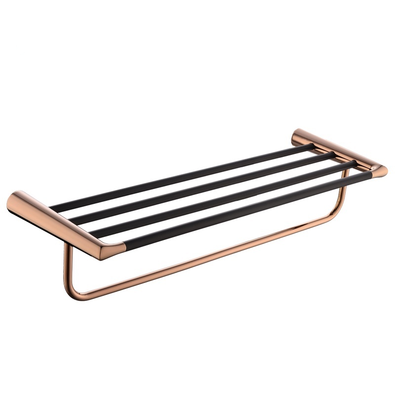 Hotel shower room wall mounted bath towel storage double towel bar  16203