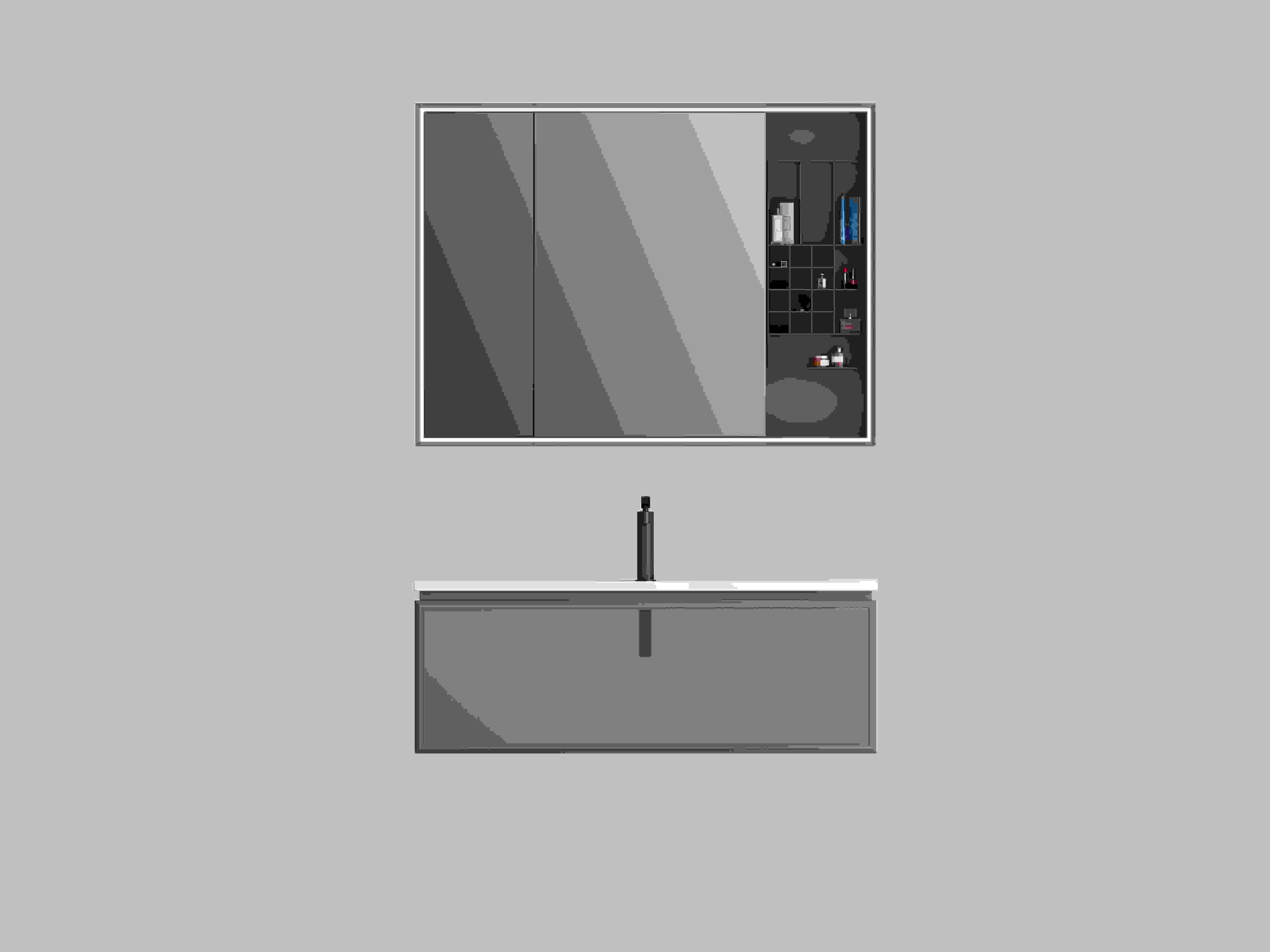 A large-sized waterproof plywood mirror cabinet set for luxury hotel bathrooms  TNS-1000
