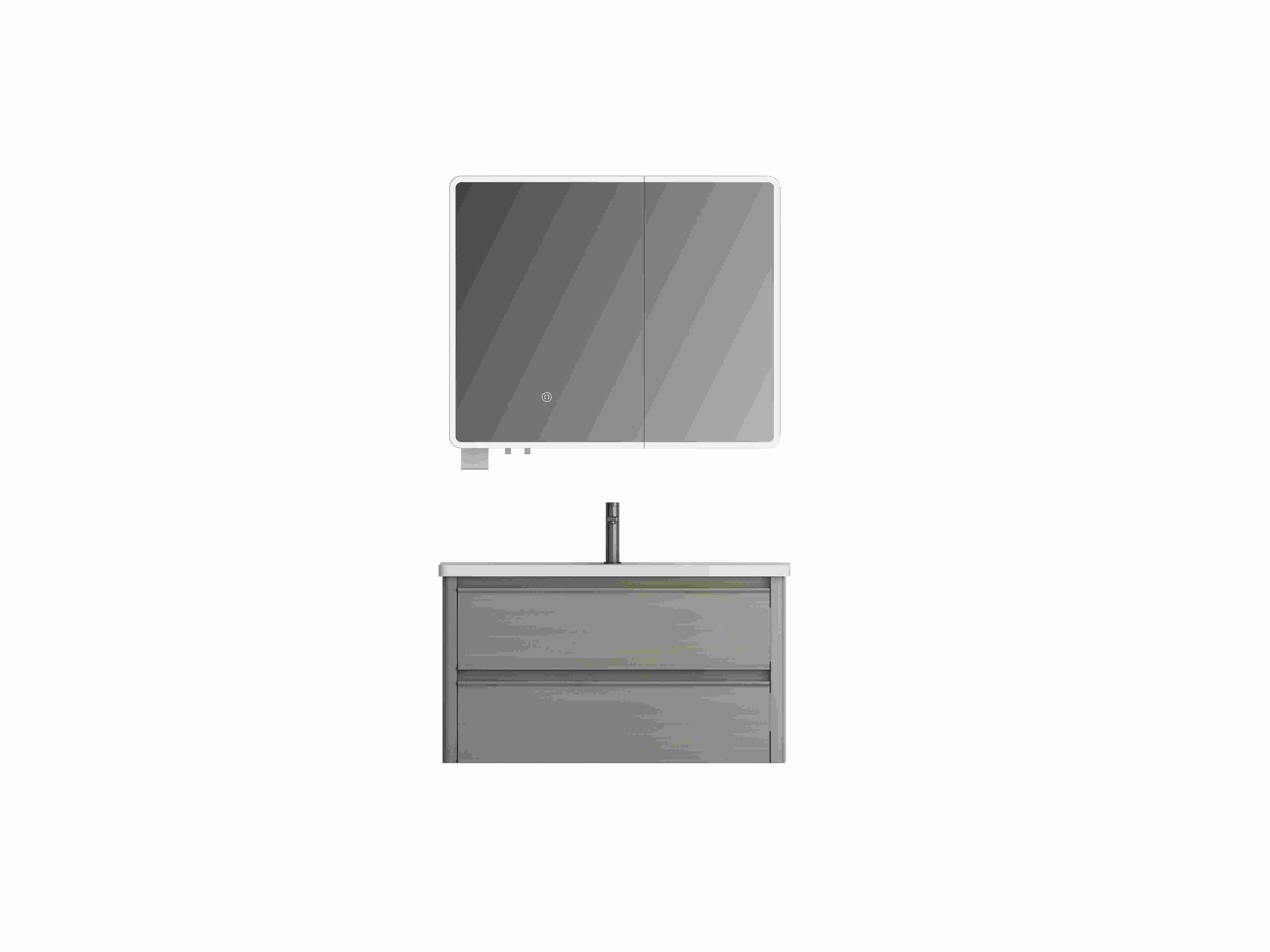 Luxury hotel bathroom wall mounted waterproof plywood double-layer drawer mirror cabinet set  CUDA PRO—900