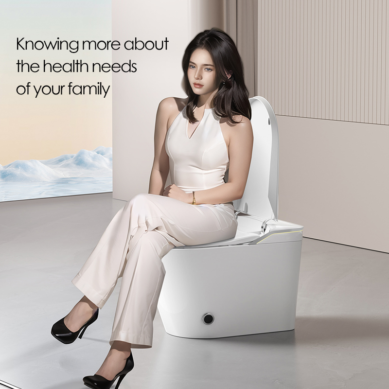 White ceramic frameless fully automatic cleaning smart toilet with voice control capability  U6