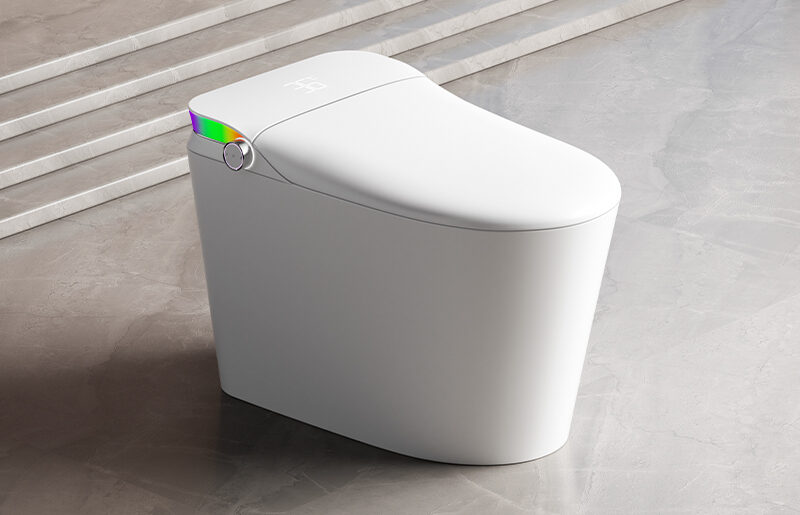 Newly designed intelligent display floor-standing ceramic heated toilet with remote control  V1