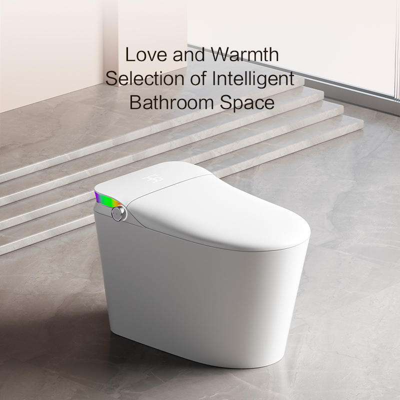 Newly designed intelligent display floor-standing ceramic heated toilet with remote control  V1