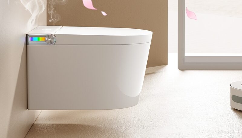 Intelligent wall-mounted multi-functional ceramic toilet for luxury hotel bathrooms  T6