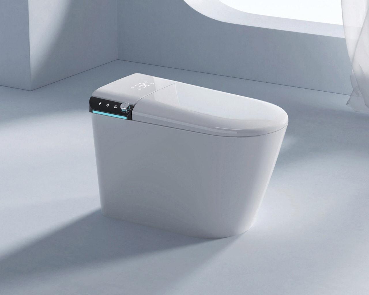 The fully automatic sensor-equipped integrated siphonic flushing ceramic toilet is suitable for modern rest room U1