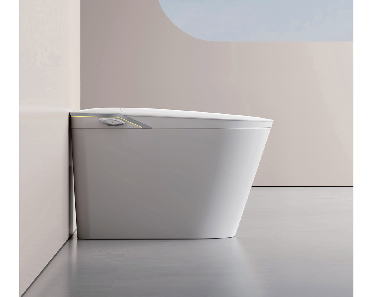 White ceramic frameless fully automatic cleaning smart toilet with voice control capability  U6