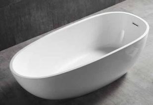 Modern acrylic material oval bathtub with soaking function for the bathroom  158