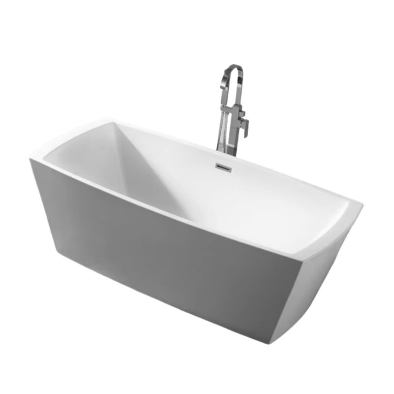 Modern hotel indoor standalone acrylic rectangular bathtub Easy to clean  162