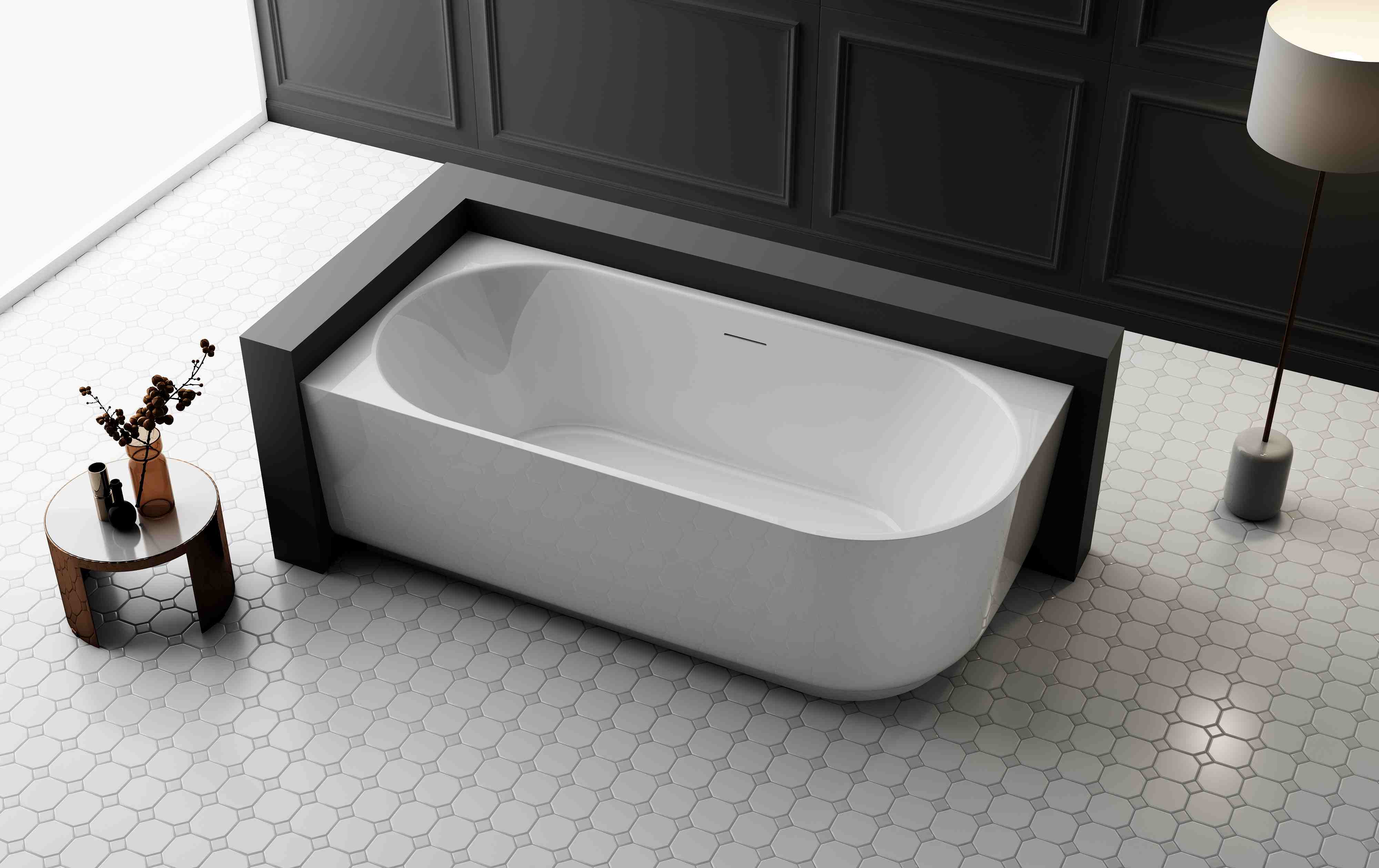 High-quality modern acrylic corner bathtub for the interior  7313
