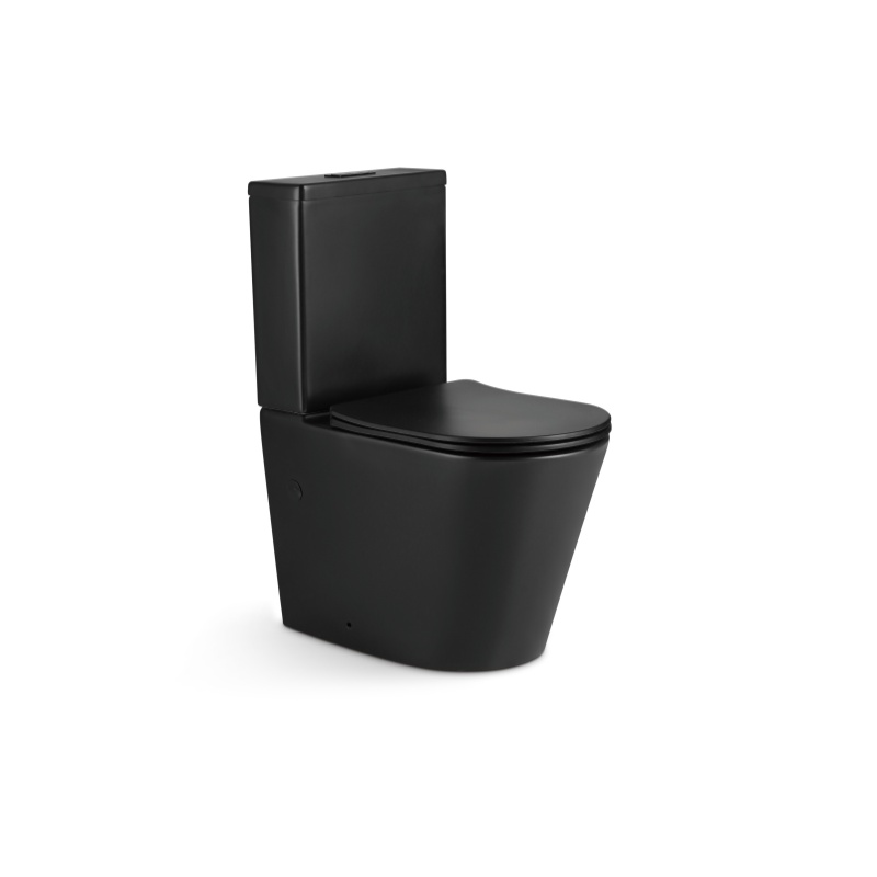 The matte black ceramic one-piece dual-flush toilet is suitable for the washroom  2178MB