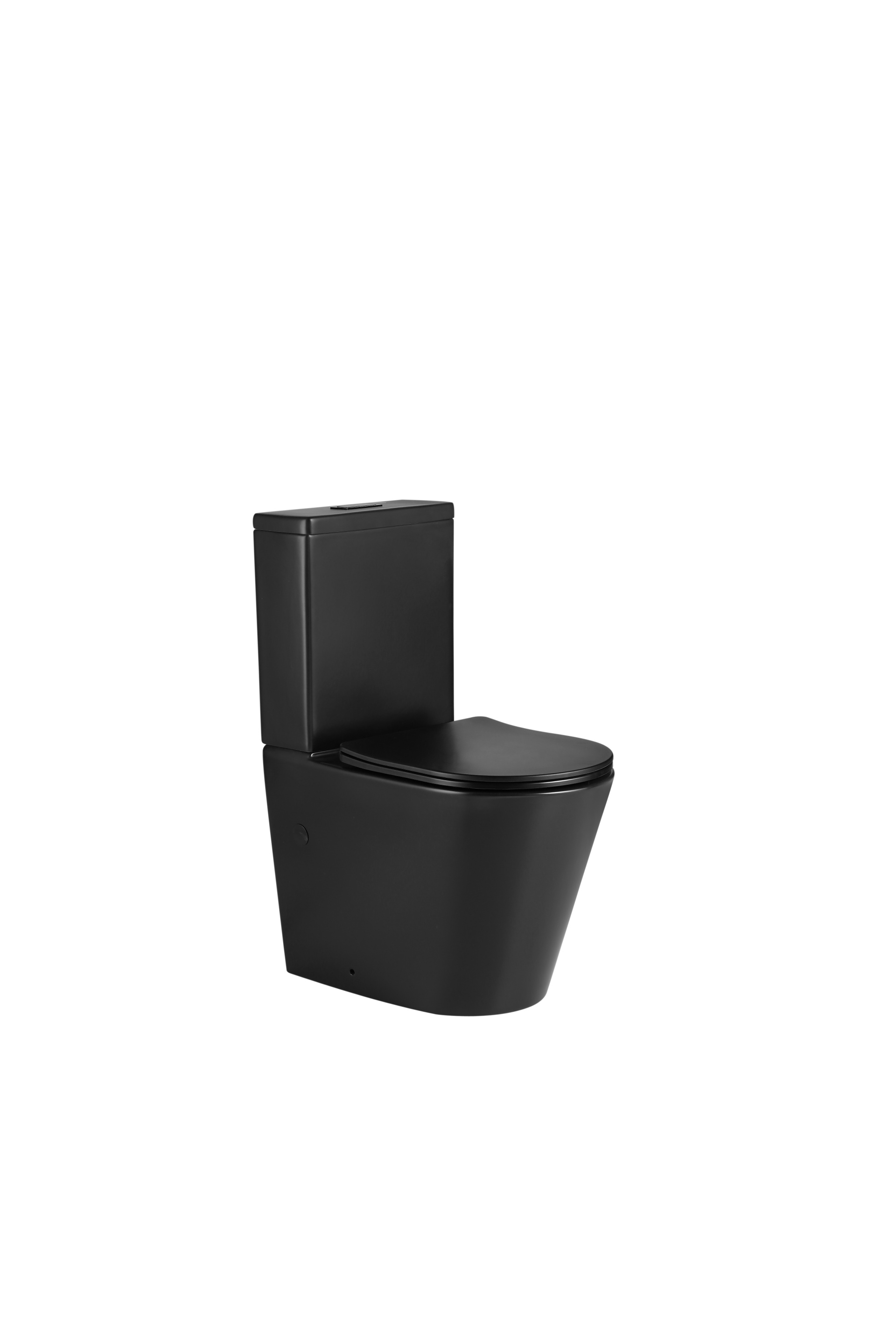 Matte black tornado flushing toilet in the high-end hotel bathroom is easy to clean.  2179MB