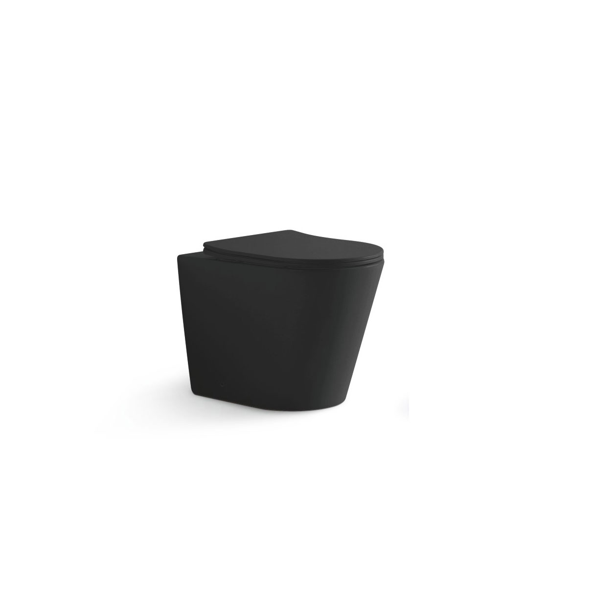 Floor-standing matte black ceramic frameless toilet with concealed water tank  3178MB