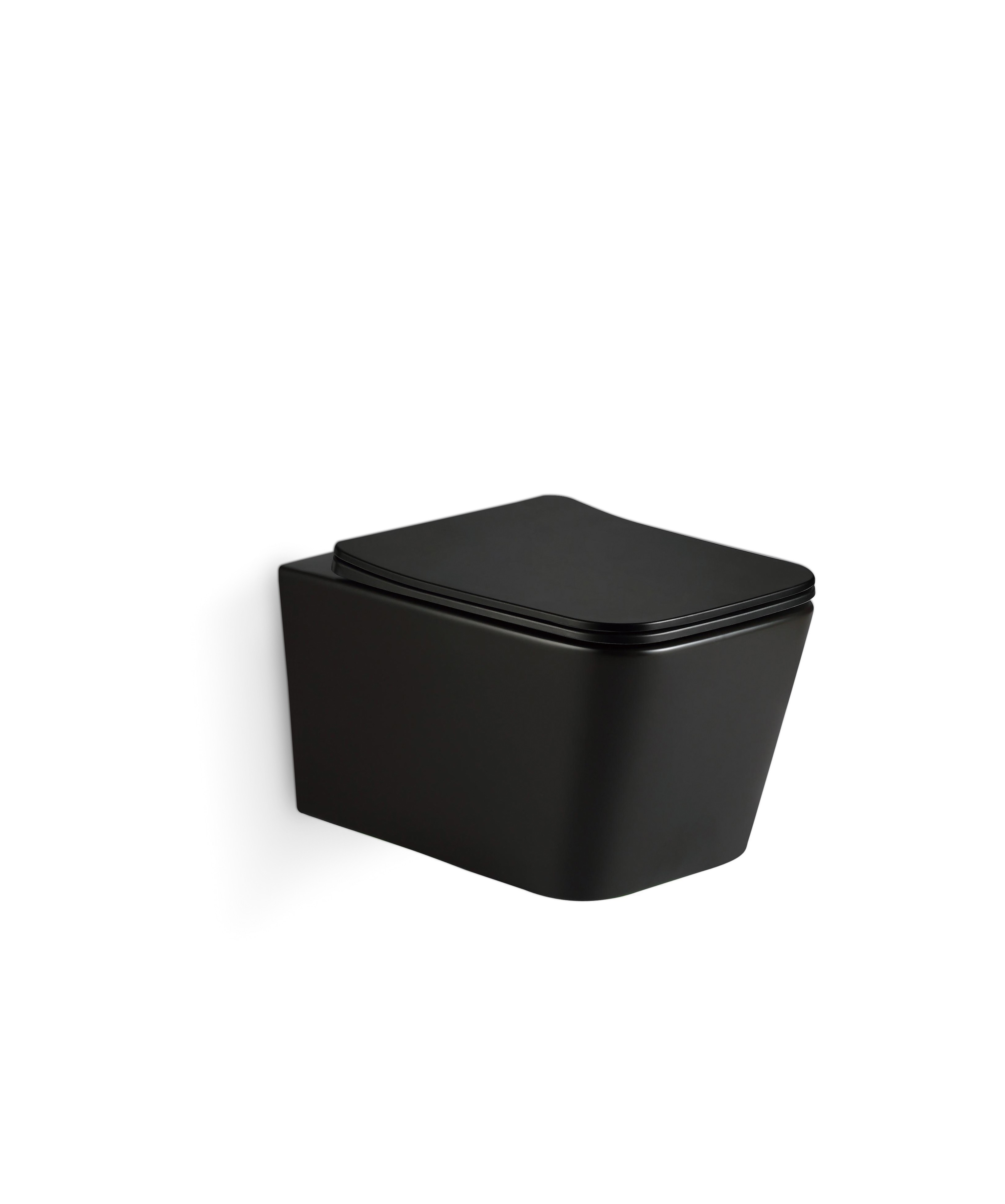 Modern bathroom fixtures - wall-mounted black ceramic toilet with frameless design  5170MB