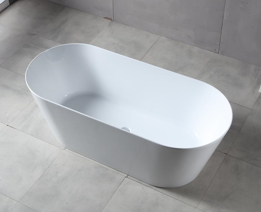Best-selling classic design oval white acrylic bathtub for soaking baths  6611