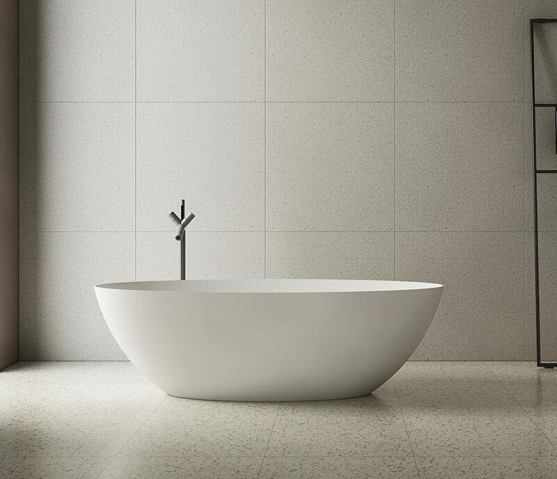oval standalone bathtub made of artificial stone is suitable for the bathroom.  8863