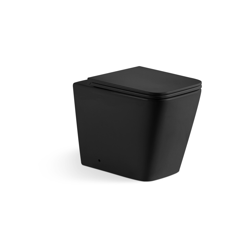 Washroom High-quality ceramic floor-standing square-shaped toilet in black color  3170MB