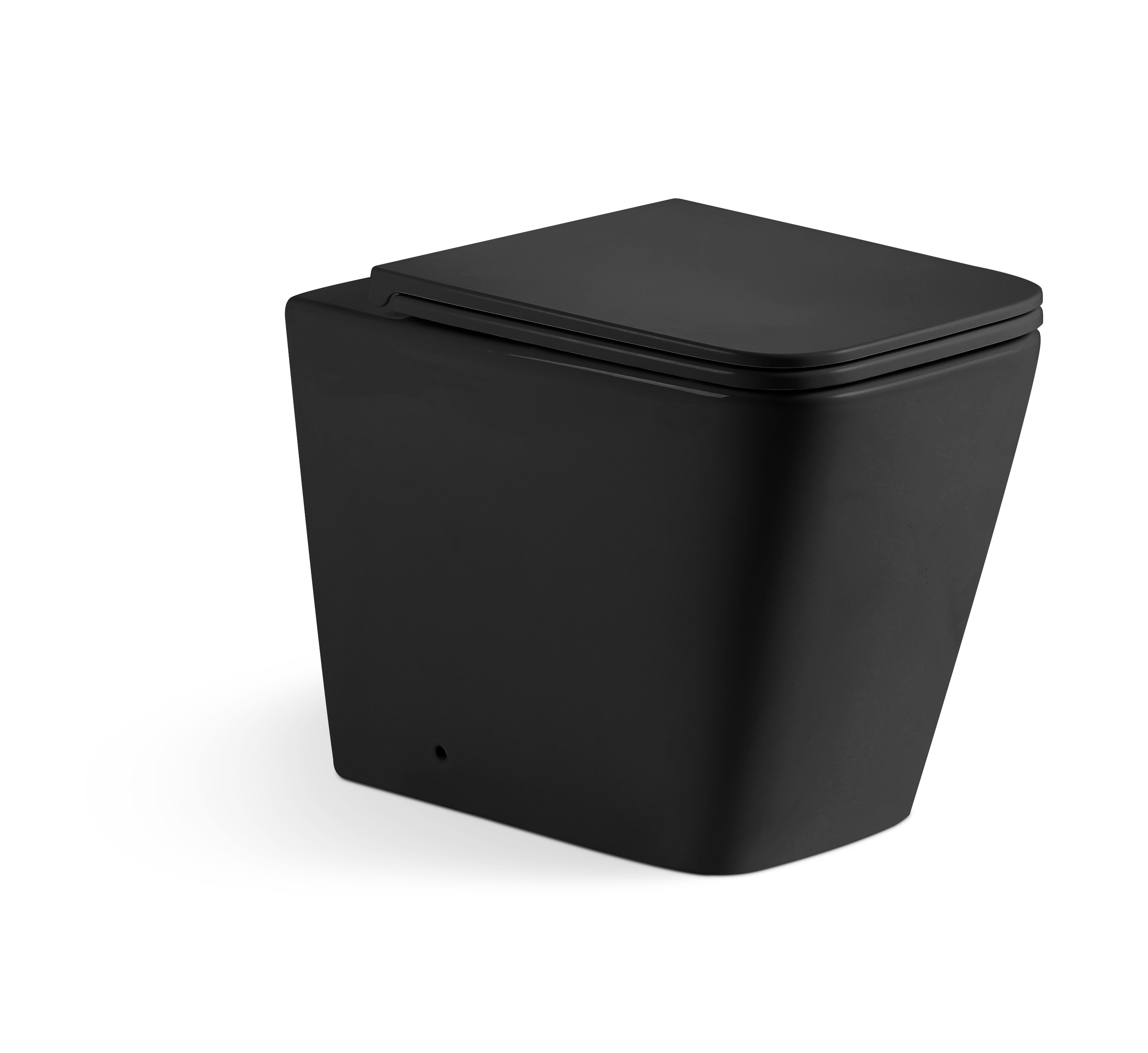 Washroom High-quality ceramic floor-standing square-shaped toilet in black color  3170MB