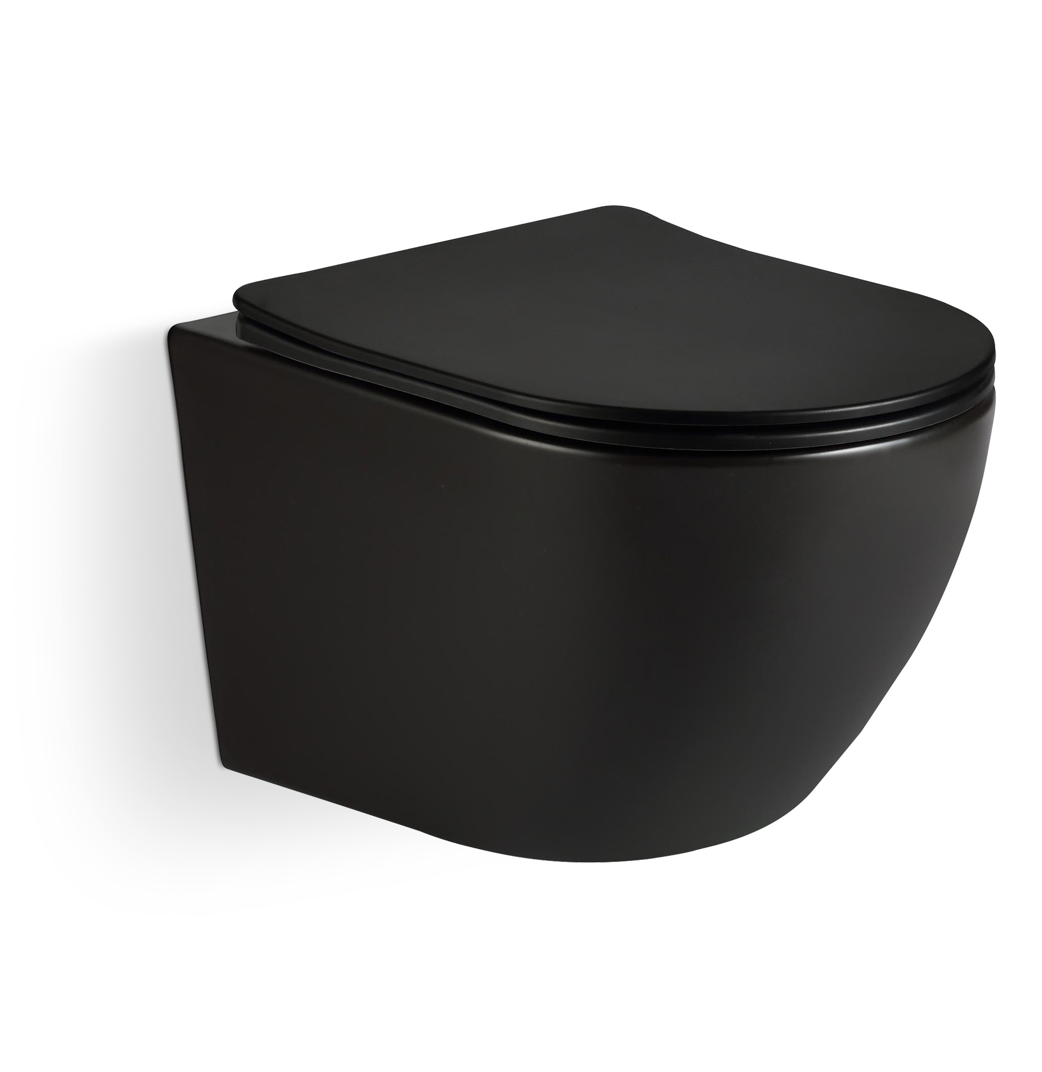 Modern hotel bathroom concealed water tank wall-mounted matte black ceramic toilet  5176MB