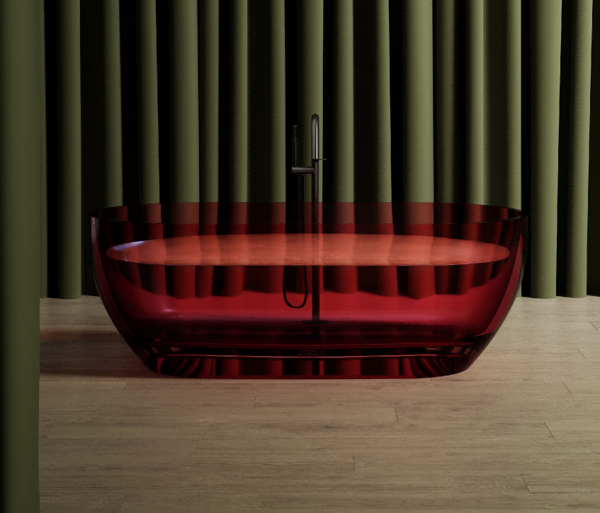 Large-sized indoor transparent soaking bathtub made of high-quality resin material  8501T