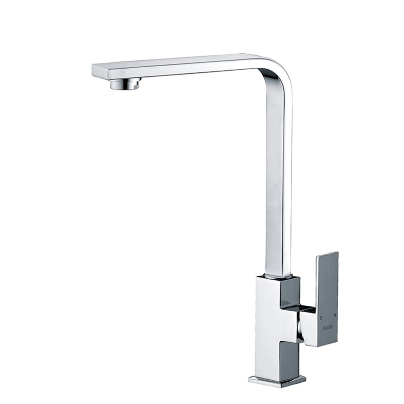 Modern square deck equipped with kitchen sink and hot/cold water faucets  HD4257D9