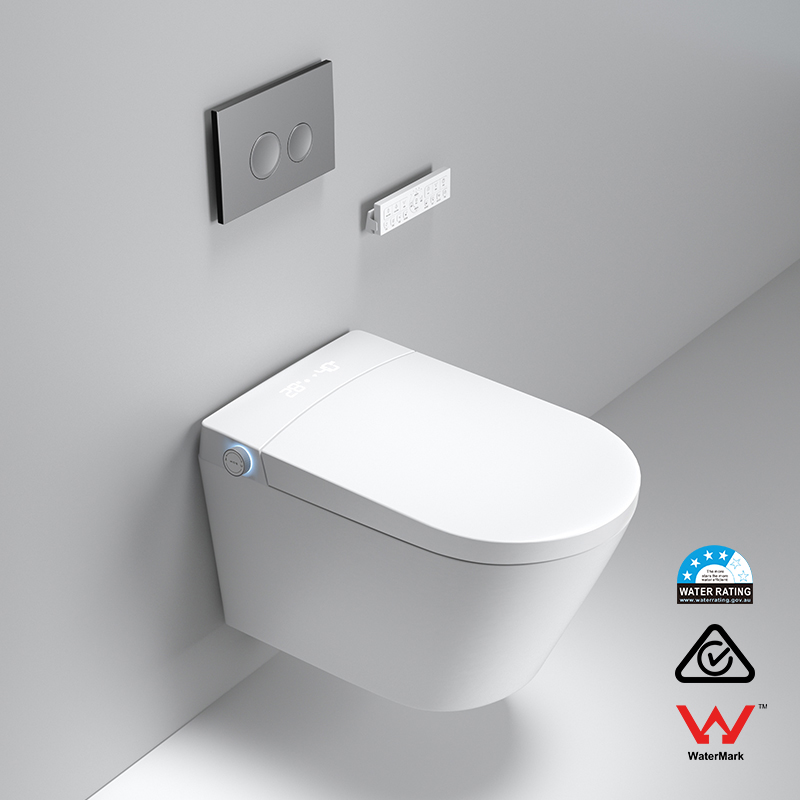 Wall Hung Smart Toilet with Remote Control – Modern Rimless Design T3