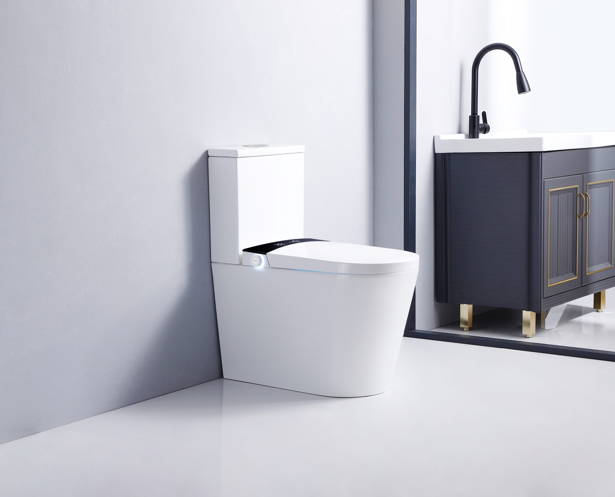 Modern Smart One Piece Toilet with LED Display for Residential and Hotel Projects T5